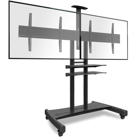 Supporto Mobile per Due TV 40"-65", max 105,9 kg, Nero TS1881DV