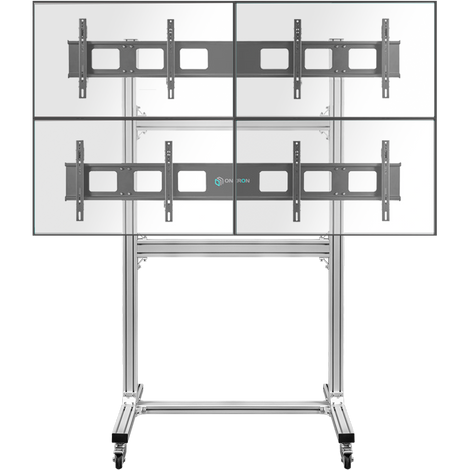 Supporto Mobile per Parete per Video Wall 2x2 43”-55", max 200 kg, Argento FSPRO2L22-S