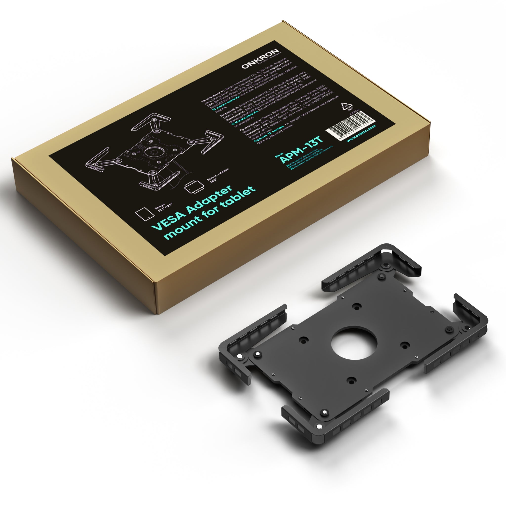 Compulocks Supporto A Muro VESA Swing Arm Kit Di Montaggio  Braccio Pivotante Per Tablet In Acciaio Nero Sotto Larmadio Angolo Del Muro~p10952244