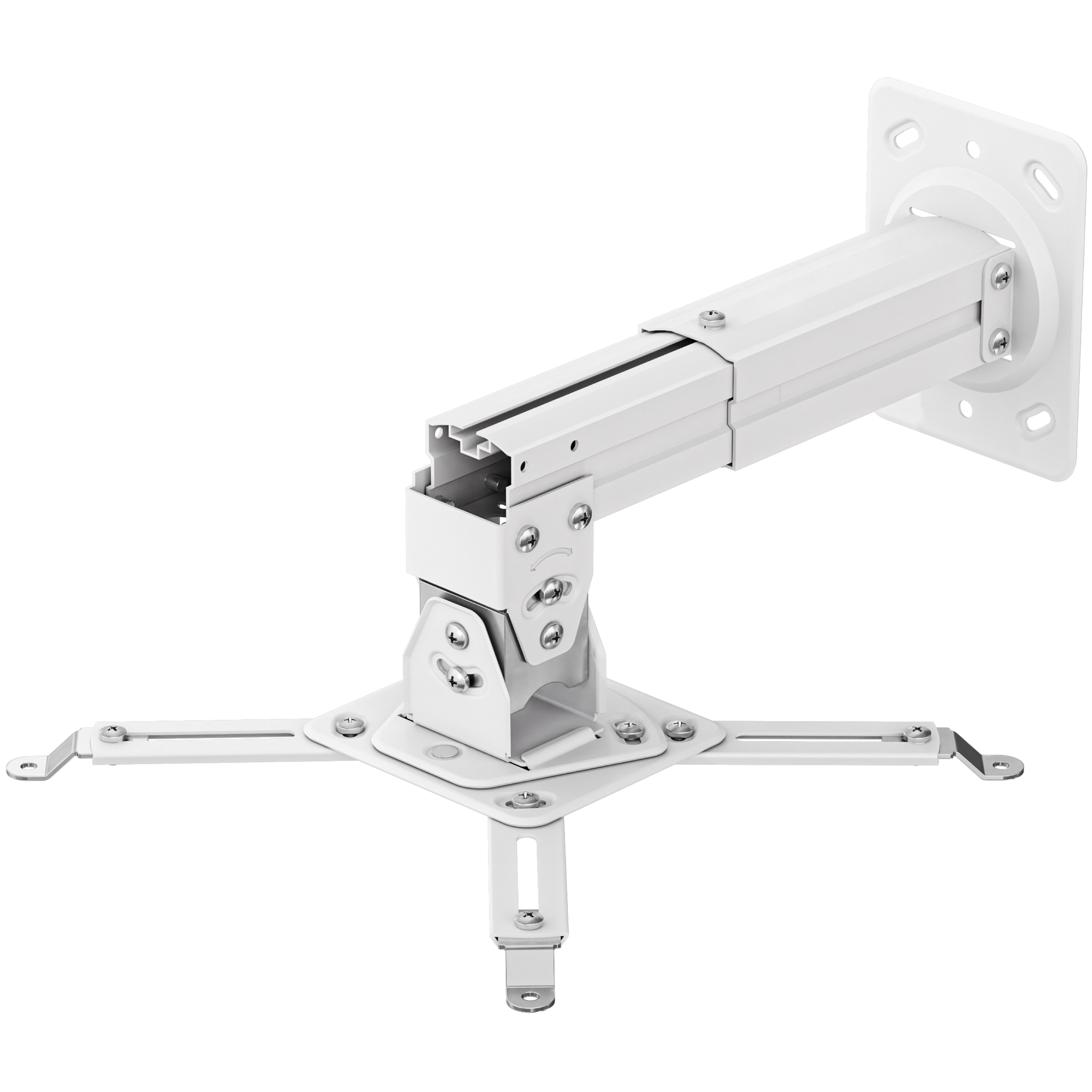 Supporto A Soffitto ONKRON K3A-W Per Proiettori Fino A 10 Kg – Inclinazione ±30°, Distanza Regolabile 290–390 Mm, Montaggio A Parete O Soffitto, Bianco