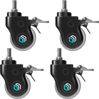 Set di 4 ruote universale per Carrello Porta TV Mobile  nero AWL75-B