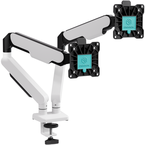 Supporto ONKRON G250-BW per due monitor da 13–32 pollici, bianco e nero